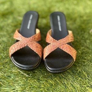 Athena Alexander Tan Criscross sandals, size 5